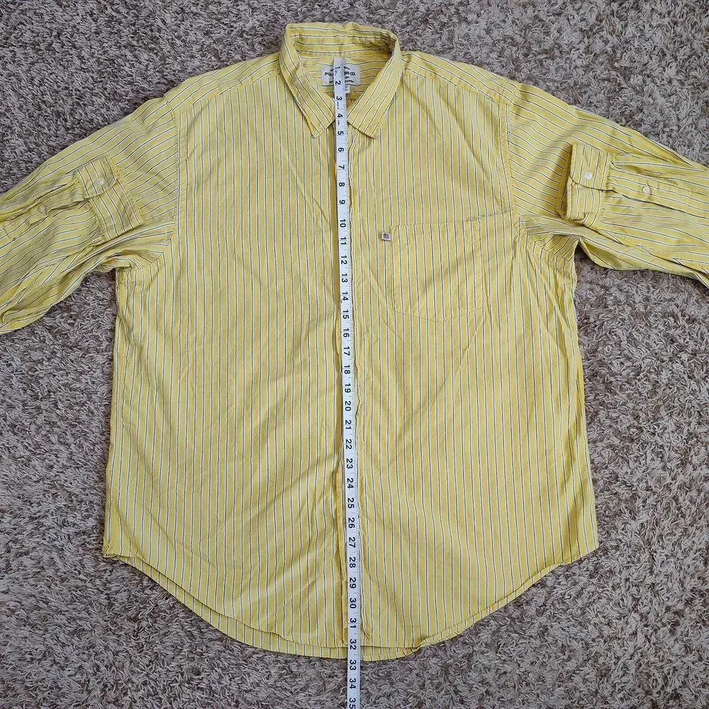 Ralph Lauren Polo Jeans Co Men Size XL Striped Long Sleeve Button‎ Up Yellow
